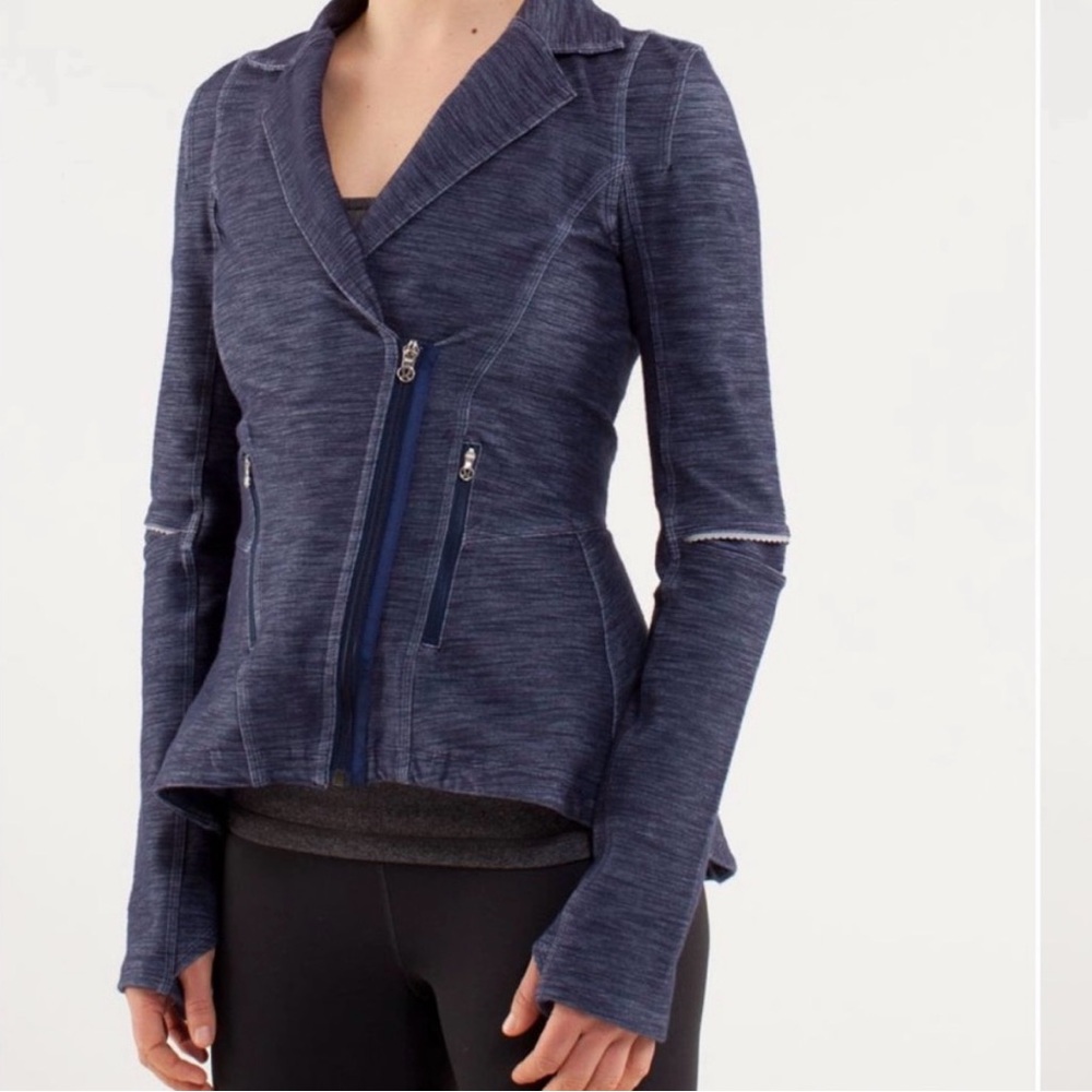 Lululemon Ride On Denim Zip Fit and Flare Jacket Sz 8